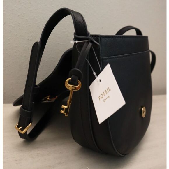 Fossil SHB3161001 Women's Black Pebble Emery Leather Crossbody Bag - Picture 3 of 16